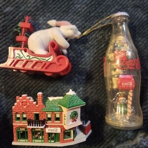 Vintage Coca-Cola Holiday Ornament Collection - Red, Green, White